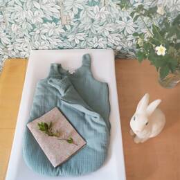 Housse de matelas à langer en gaze de coton blanche