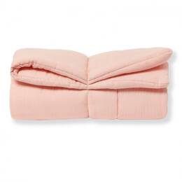 Tapis de jeu bébé fille en gaze de coton biologique rose poudre