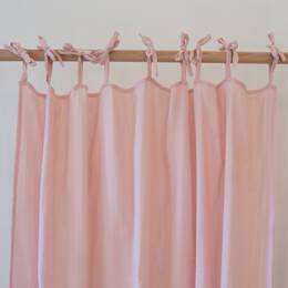 Rideau en gaze de coton rose poudre