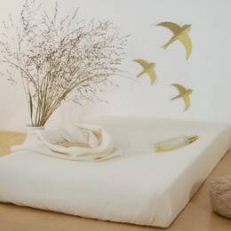 Housse de matelas à langer en gaze de coton bio écru