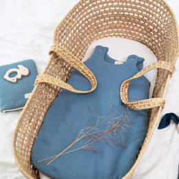 Gigoteuse hiver naissance en gaze de coton bio Bleu orage