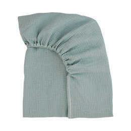 Drap housse bébé en gaze de coton bio vert sauge