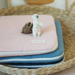 Housse de carnet de santé en gaze de coton rose poudre