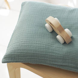 Oreiller en gaze de coton bio vert sauge 30x40cm