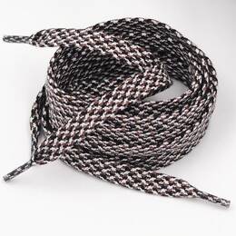 Lacets plats multi-couleurs en blanc marron et châtain, 90 cm - Gabin