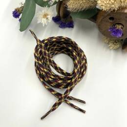 Lacets couleurs chaudes en noir, jaune, bordeaux et marron – Plat - Longueurs 115 ou 120 cm - Ethan