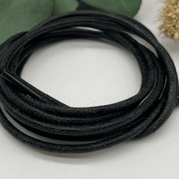 Lacets en chanvre, ronds et noirs - Mathis de 75 centimètres