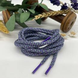 Lacets ronds brillants - bleu et violet - 110 cm - Enid