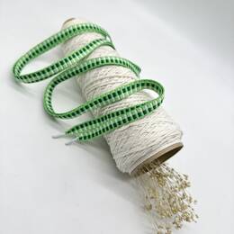 Gros lacets blanc et vert - Plat - 110 cm - Timéo