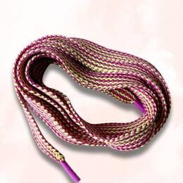 Lacets lacets plats larges rose et jaune - Longueurs 110 cm, 140 cm, 160 cm - Crusty