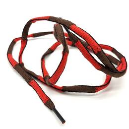 Lacet ovale bicolor de 115 mms de long. Couleurs orange et marron - Tanin