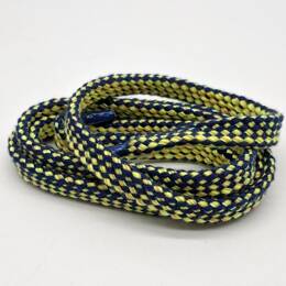 Lacets 100 cm, plats, jaune et bleu marine- Norah