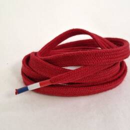 Lacets plats rouge - embout tricolores - 100 cm - Coton - Nys