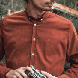 Chemise velours terra cotta made in France