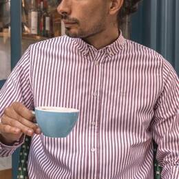 Chemise rayée rouge made in France