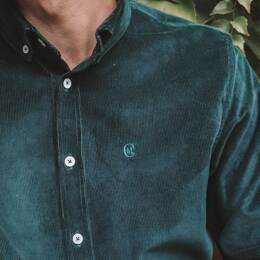 Chemise velours vert sapin