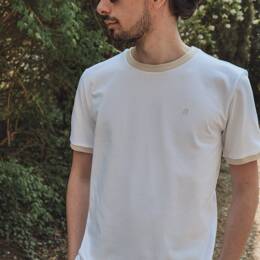 T-shirt bicolore beige