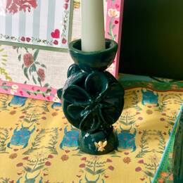 Bougeoir céramique - Fleur d’abeille - Vert