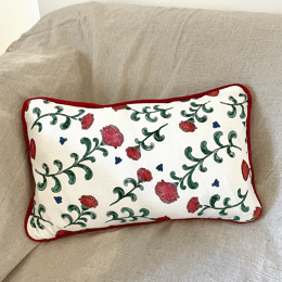 Housse de coussin mat - Fleurs anglaises - Fond blanc