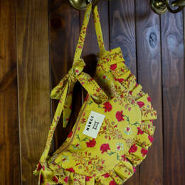 Sac Banane froufrou Tatiana - Motif fleuri fond jaune