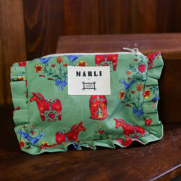 Trousse froufrou Sophia - Motif poupées russes fond vert