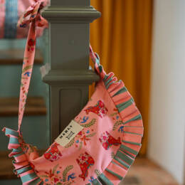 Sac Banane froufrou Tatiana - Motif chevaux fond rose