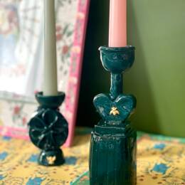 Bougeoir céramique - Coeur d’abeille - Vert