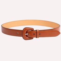 Ceinture Alba - Cuir lisse camel