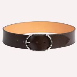 Ceinture Axelle - Cuir lisse marron