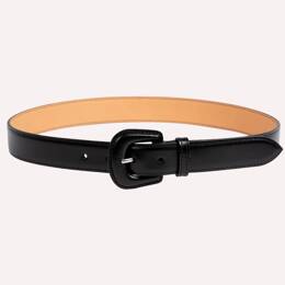 Ceinture Alba - Cuir lisse noir