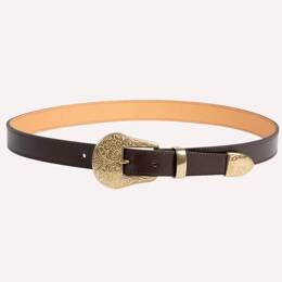 Ceinture Alison - Cuir lisse marron