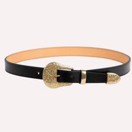 Ceinture Alison - Cuir lisse noir