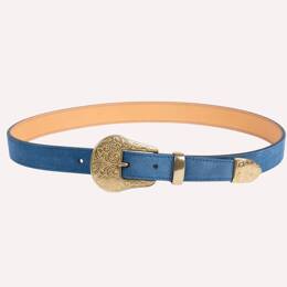 Ceinture Alison - Velours bleu clair