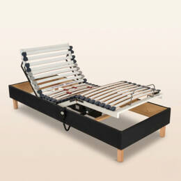 Sommier Electrique, Relaxation et Déco cuir - 6 coloris - Matelas No Stress