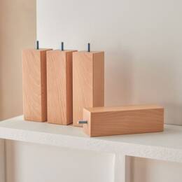 Lot De 4 Pieds De Lit Carrés 15 Cm