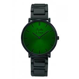 Montre Mixte L'Intemporelle noire fond vert