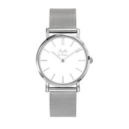 Montre Femme La Milanaise chromée fond blanc
