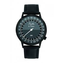Montre Homme La 24 Heures bracelet cuir noir