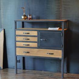 Commode industrielle (Tiroirs, Porte & Niche) - FLORA