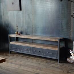 Meuble TV Plateau Épais en Chêne - JUVENTAS