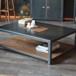 Table Basse Industrielle à Double Plateau - TERRA