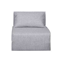 Chauffeuse 1 place convertible en tissu gris clair VICTOR