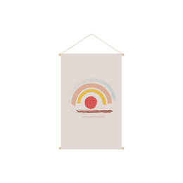 Kakemono enfant tableau en toile suspendue arc-en-ciel  L40 x H60 cm HAPPY