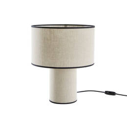 Lampe à poser design en lin et coton noir H36 cm SLOT