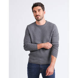 Pull damier laine et cachemire · Axel - Gris