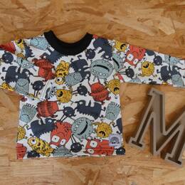 Tshirt Manches longues Monstres fond blanc - Moomie