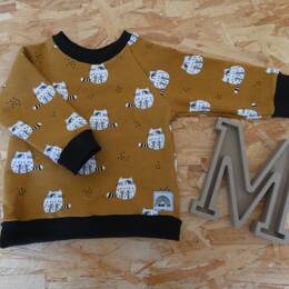 Sweat Chats fond Moutarde - Moomie