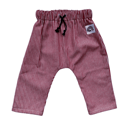 Pantalon bébé rayé rouge et blanc – coton Made in France | Moomie