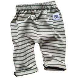 Pantalon bébé rayé sauge et kaki – Copenhague