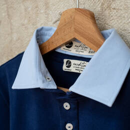 Polo Homme Bleu Marine & Col chemise Bleu clair